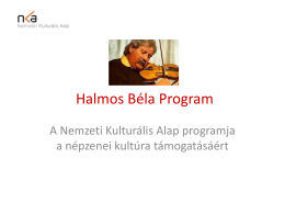 Halmos Béla Program - Nemzeti Művelődési Intézet