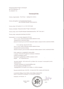 Versenykiírás