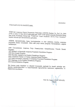 TÜBİTAK Ulusal Akademik AR-GE Proje Destekleri Konferansı
