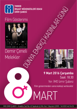 20160308 8 Mart Kadınlar Günü El İlanı