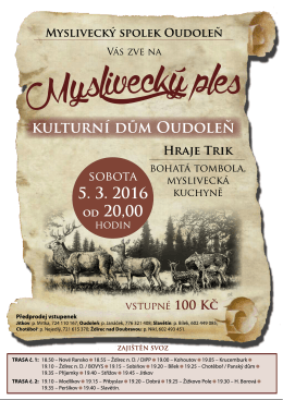 Myslivecký ples v Oudoleni 5. 3. 2016