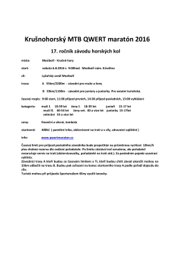 PROPOZICE - Krušnohorský MTB QWERT maratón 2016
