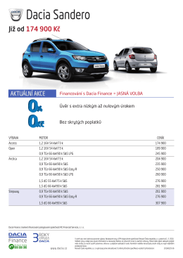 Ceník - Dacia Česká republika