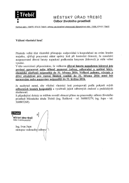 Výzva vlastníkům lesa