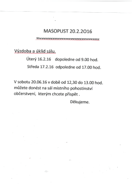 Úklid sálu - Vrbno nad lesy