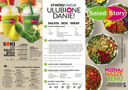 Ulotka z menu - Salad Story