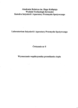 Page 1 Akademia Rolnicza im. Hugo Kołłątaja Wydział Technologii