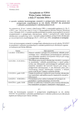 Zarządzenie Wójta