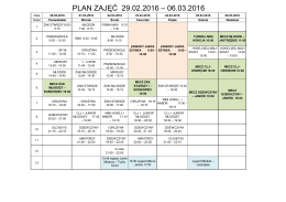 plan zajęć 29.02.2016 – 06.03.2016 - bytomski