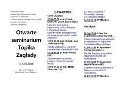 Program seminarium - Uniwersytet Śląski