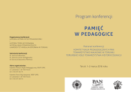 Szczegółowy program konferencji - Instytut Pedagogiki UMK w