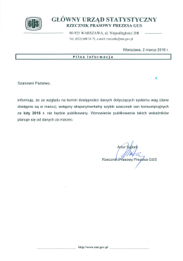 Pilna informacja Rzecznika Prasowego dot. terminu dostępności
