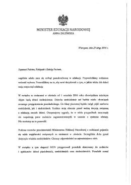 List minister edukacji narodowej Anny Zalewskiej do posł&oacute;w