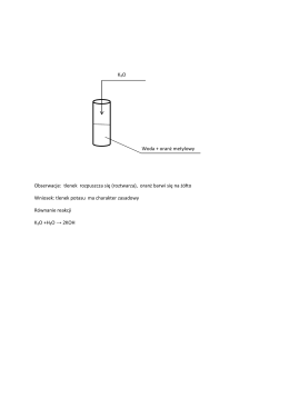 K₂O Woda + oranż metylowy Obserwacje: tlenek rozpuszcza się