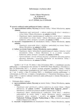 informacja o wyborze ofert