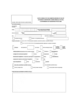 karta konsultacyjna diabetologiczna