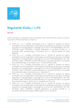 Regulamin - CityFit
