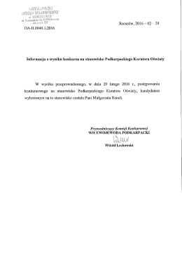 Wynik konkursu