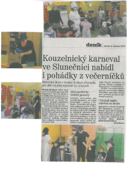 Hradec Kr&aacute;lov&eacute;- Měs&iacute;c &uacute;nor - Mateřsk&aacute; &scaron;kola SLUNEČNICE