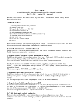 Zápis č. 3/2015 z veřejného zasedání zastupitelstva obce Mezouň