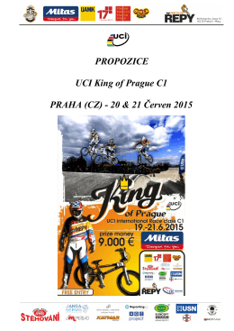 PROPOZICE UCI King of Prague C1 PRAHA (CZ