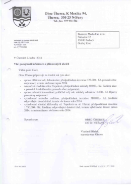 investiční plánované akce na rok 2014