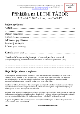 přihláška LT 2015 - CDM Česká Kamenice