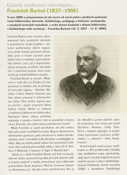 Galerie osobnost&iacute; n&aacute;rodopisu... Franti&scaron;ek Barto&scaron; (1837