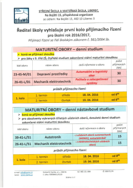 Přijímací zkoušky 1.kolo