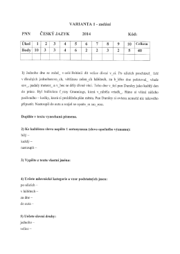 Test česk&eacute;ho jazyka č. 5