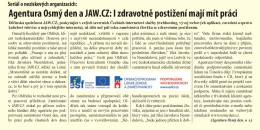 Agentura Osmý den a JAW.CZ: l zdravotně postižení mají mít práci