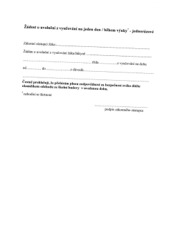 &aacute;dost o uvolněn&iacute; během v&yacute;uky