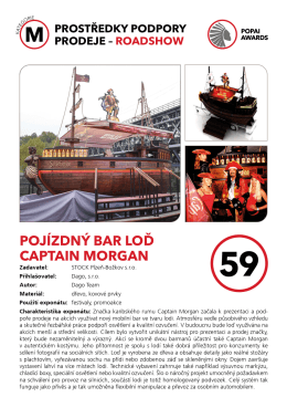 PRODEJE - ROADSHOW AWARDS POJÍZDNÝ BAR LOD