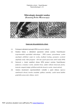 Praktické úlohy (PDF 387 kiB) - Laboratoř mikroskopie atomárních sil