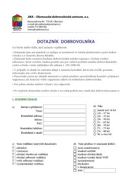 Dotazn&iacute;k dobrovoln&iacute;ka