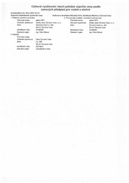 vyúčtování vodného a stočného za rok 2014