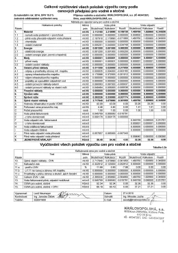 Celkové vyúčtování vodného a stočného za rok 2014