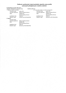 Celkov&eacute; vy&uacute;čtov&aacute;n&iacute; V&scaron;ech položek v&yacute;počtu ceny podle cenov&yacute;ch