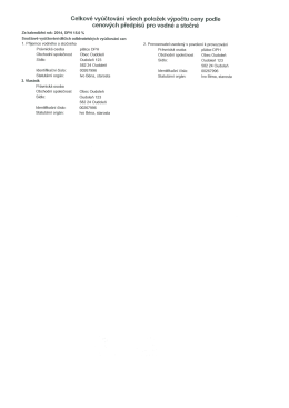 Celkov&eacute; vy&uacute;čtov&aacute;n&iacute; v&scaron;ech položek v&yacute;počtu ceny podle cenov&yacute;ch