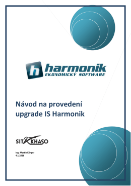 Návod na provedení upgrade IS Harmonik