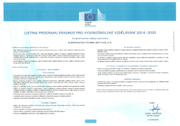 listina programu erasmus pro vysokoškolské vzdělávání 2014-2020