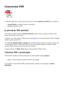 Generování PDF