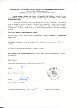 Obecně závazná vyhláška obce, kterou se stanoví