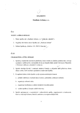 stanovy spolku studium artium