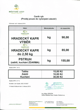 Cen&iacute;k ryb 2015