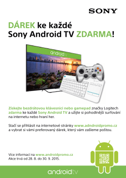DÁREK ke každé Sony Android TV ZDARMA!