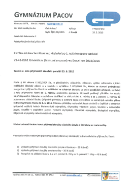 GYMN&Aacute;ZIUM PACOV