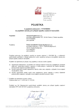 Certifikát pojištění 2016