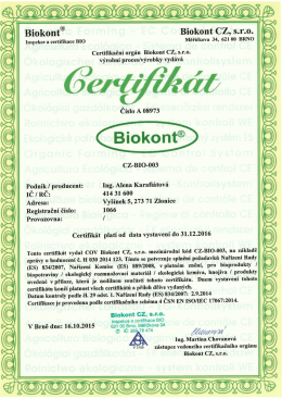 Biocertifikát 2016/17