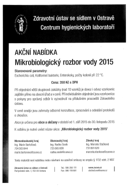 AKČNÍ NABÍDKA lVlikrobiolOgický rozbor vody 2015